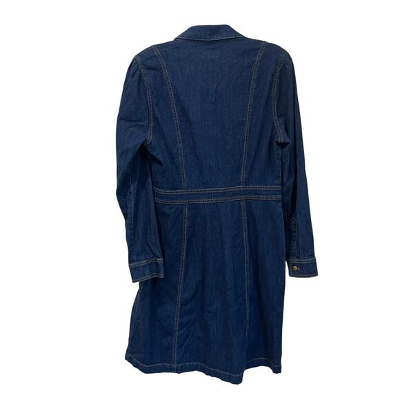 Untuckit For Her Denim Long Sleeve Shirt Career Professional Dress Size 10 - Picture 2 of 7